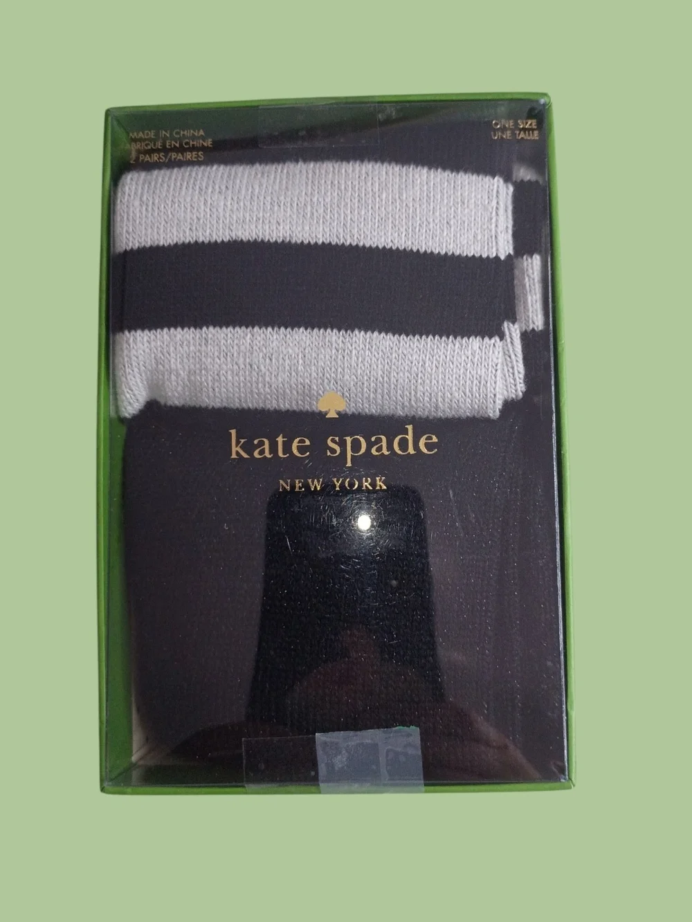 kate spade Black & White Striped Hosiery Socks Set